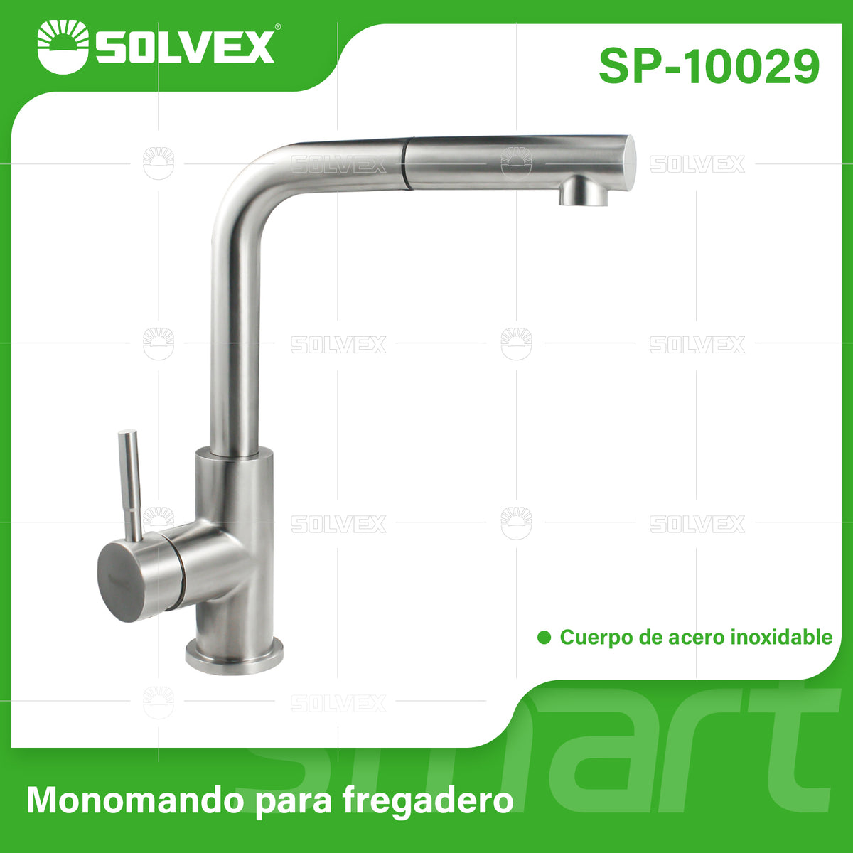 SP-10029-(Caja master 1 CTN=6 SKU)-(MOQ 1 SKU)-Monomando para fregadero
Cuerpo y maneral de acero inoxidable
