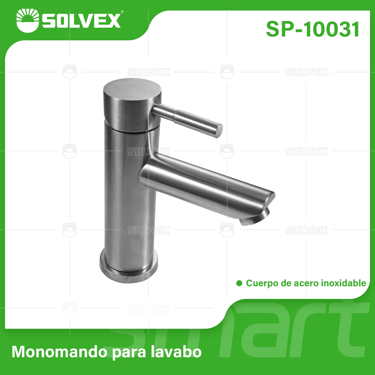 SP-10031-(Caja master 1 CTN=10 SKU)-(MOQ 1 SKU)-Monomando para lavabo
Cuerpo,cuello y maneral de acero inoxidable