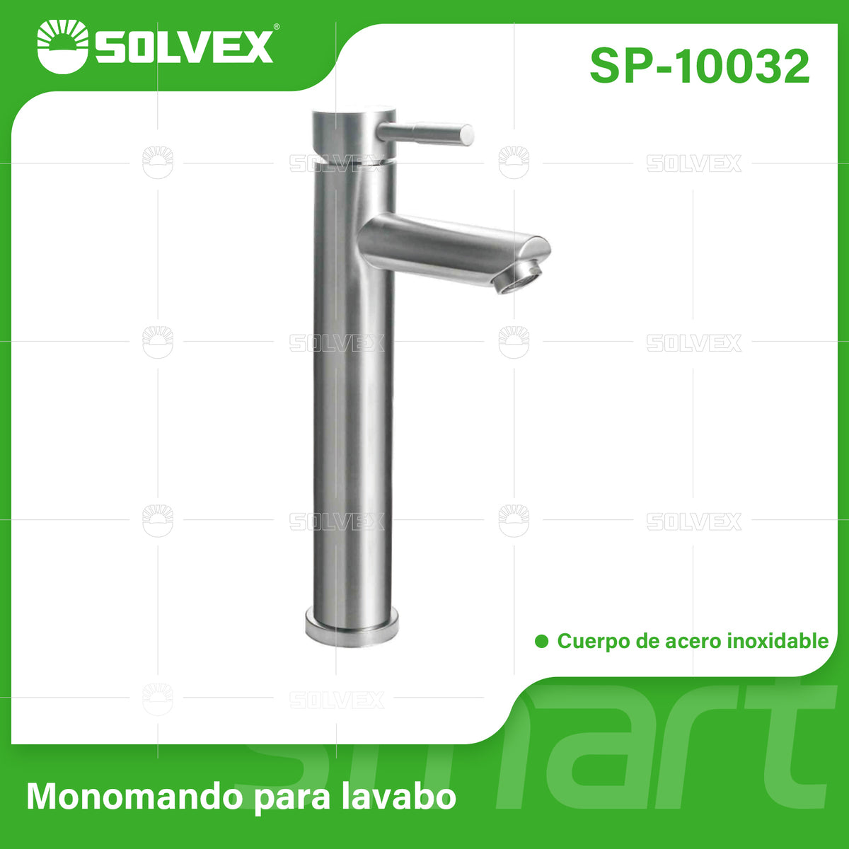 SP-10032-(Caja master 1 CTN=10 SKU)-(MOQ 1 SKU)-Monomando para lavabo
Cuerpo,cuello y maneral de acero inoxidable