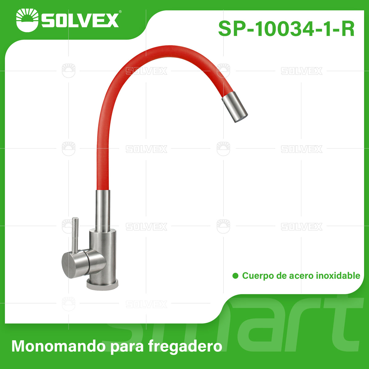 SP-10034-R-(Caja master 1 CTN=10 SKU)-(MOQ 1 SKU)-Monomando para fregadero
Cuerpo de acero inoxidable
