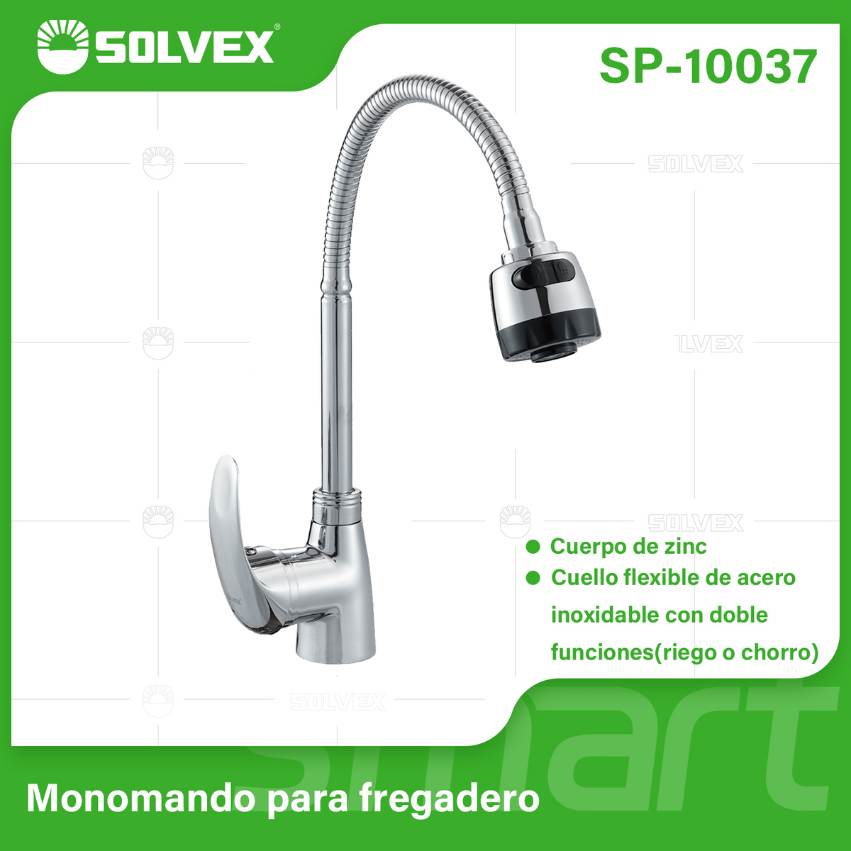 SP-10037-(Caja master 1 CTN=10 SKU)-(MOQ 1 SKU)-Monomando para fregadero
Cuerpo de zinc