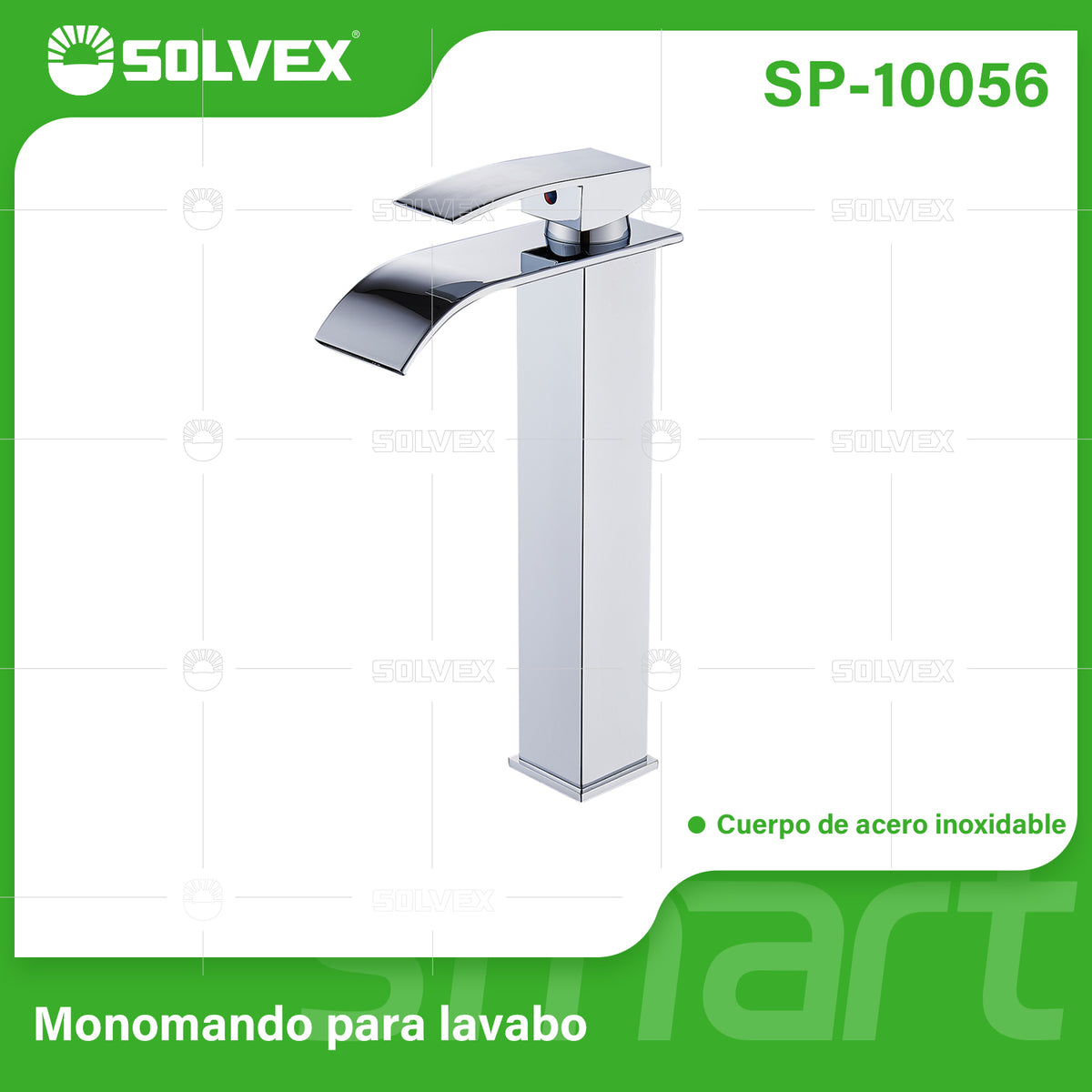 SP-10056-(Caja master 1 CTN=10 SKU)-(MOQ 1 SKU)-Monomando para lavabo
Cuerpo y cuello de acero inoxidable