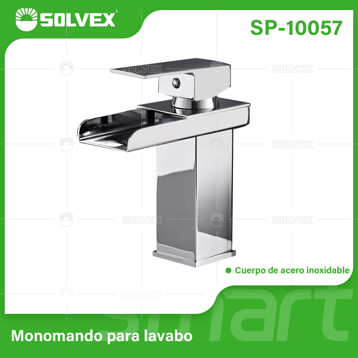 SP-10057-(Caja master 1 CTN=10 SKU)-(MOQ 1 SKU)-Monomando para lavabo
Cuerpo y cuello de acero inoxidable