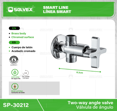 SP-30212-(Caja master 1 CTN=50 SKU)-(MOQ 1 SKU)-Válvula de ángulo
Cuerpo de latón