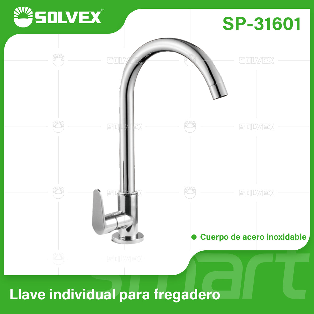 SP-31601-(Caja master 1 CTN=10 SKU)-(MOQ 1 SKU)-Llave individual para fregadero
Cuerpo,cuello y maneral de acero inoxidable