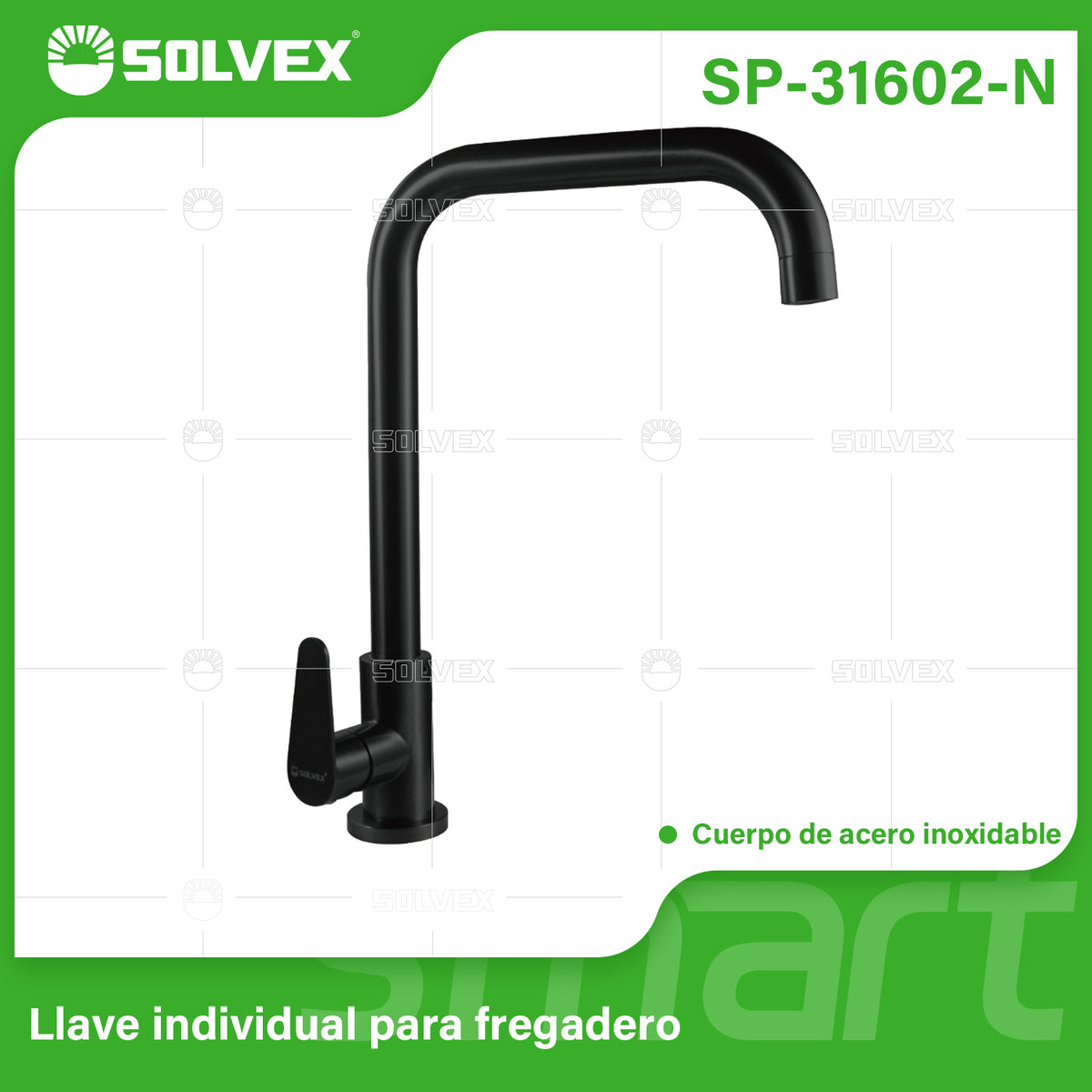 SP-31602-N-(Caja master 1 CTN=10 SKU)-(MOQ 1 SKU)-Llave individual para fregadero
Cuerpo,cuello y maneral de acero inoxidable