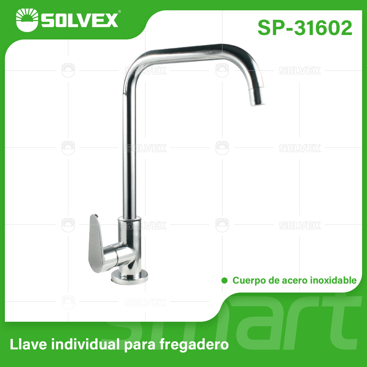 SP-31602-(Caja master 1 CTN=10 SKU)-(MOQ 1 SKU)-Llave individual para fregadero
Cuerpo,cuello y maneral de acero inoxidable