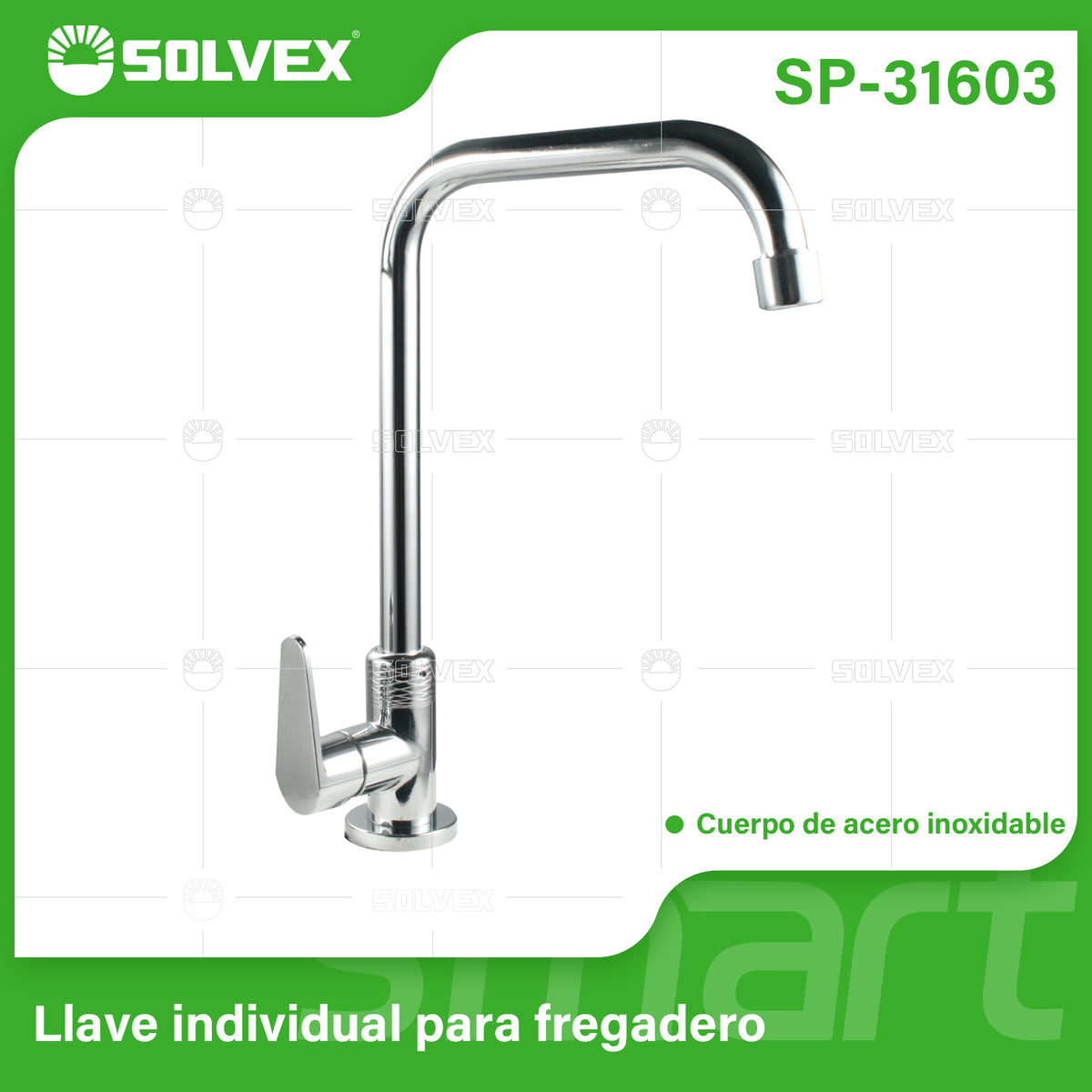 SP-31603-(Caja master 1 CTN=10 SKU)-(MOQ 1 SKU)-Llave individual para fregadero
Cuerpo,cuello y maneral de acero inoxidable