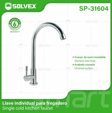 Liquidación SP-31604 (Caja master 20)(MOQ 1 pz=1 caja) Llave individual para fregadero Single cold kitchen faucet