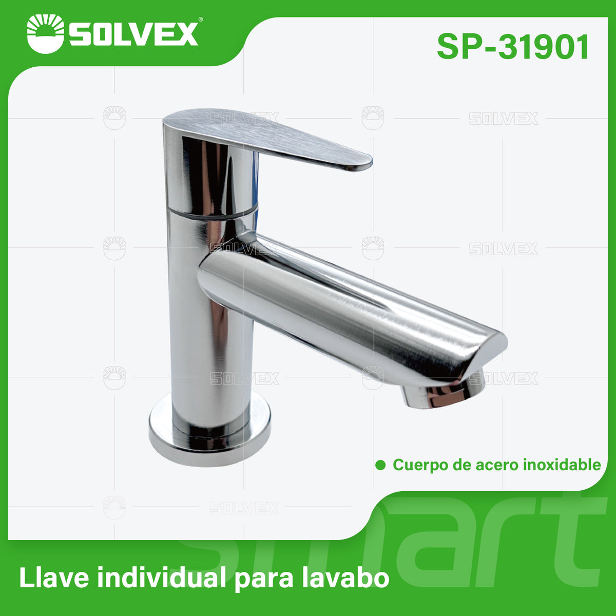 SP-31901-(Caja master 1 CTN=30 SKU)-(MOQ 1 SKU)-Llave individual para lavabo
Cuerpo y maneral de acero inoxidable