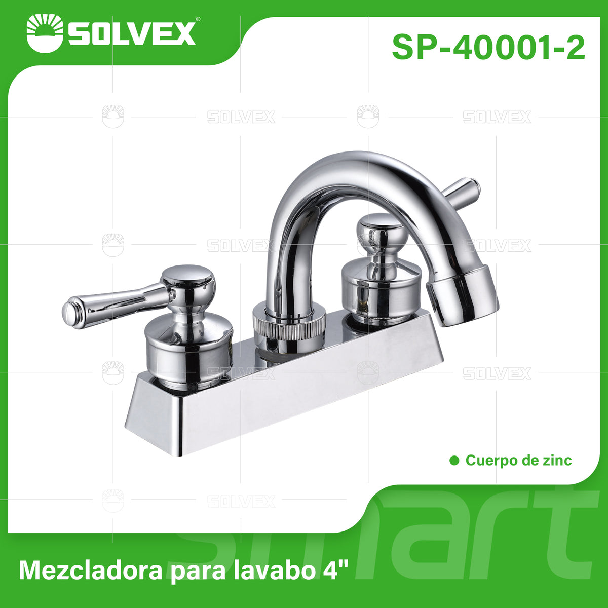 SP-40001-2-(Caja master 1 CTN=20 SKU)-(MOQ 1 SKU)-Mezcladora para lavabo 4"
Cuerpo de acero inoxidable cromado