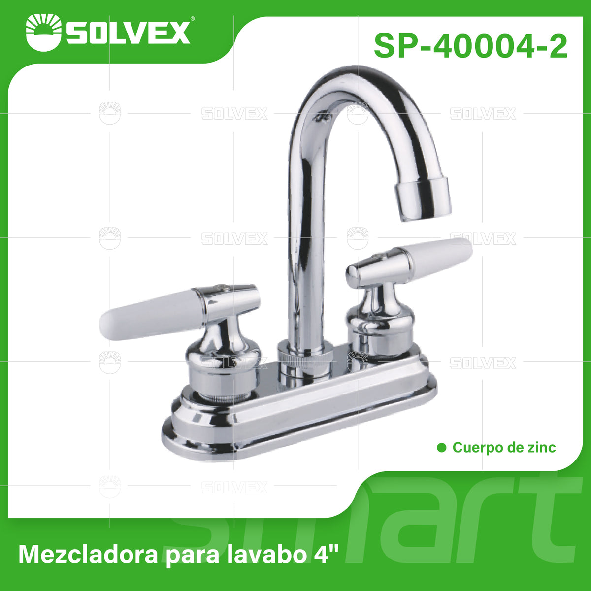 SP-40004-2-(Caja master 1 CTN=20 SKU)-(MOQ 1 SKU)-Mezcladora para lavabo 4"
Cuerpo de acero inoxidable cromado