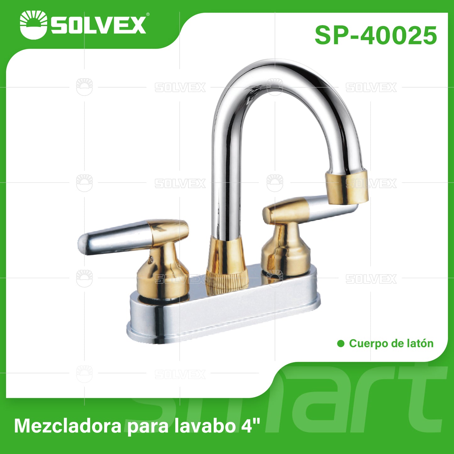 SP-40025 (Caja master 20)(MOQ 1 pz=1 caja) Mezcladora para lavabo 4"