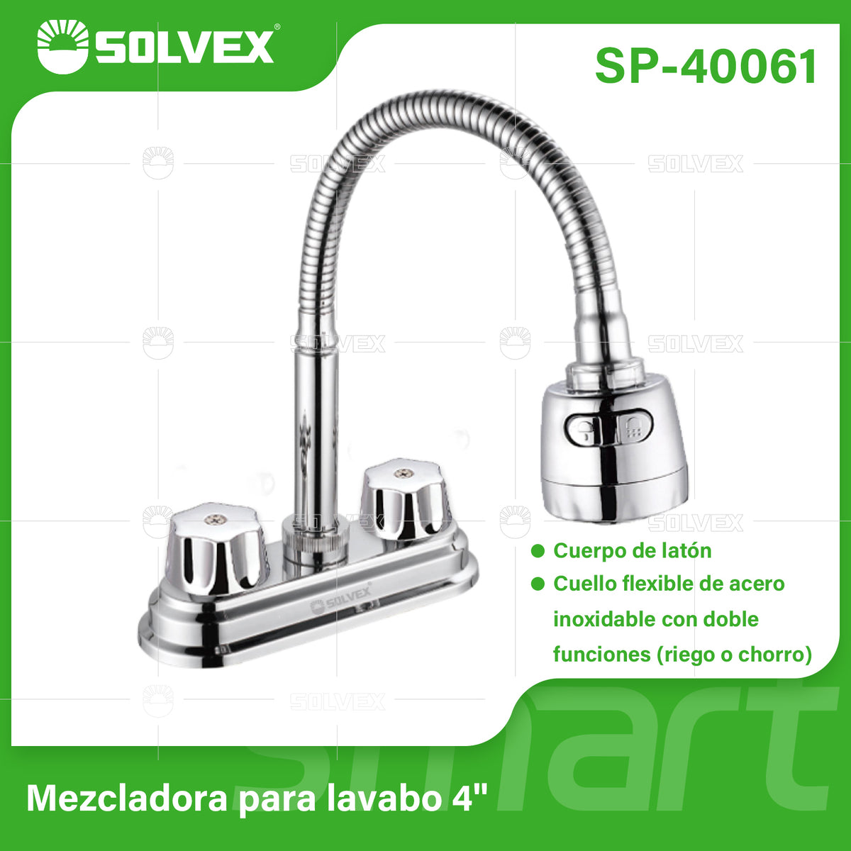 SP-40061-(Caja master 1 CTN=20 SKU)-(MOQ 1 SKU)-Mezcladora para lavabo 4"
Cuerpo de acero inoxidable 304
