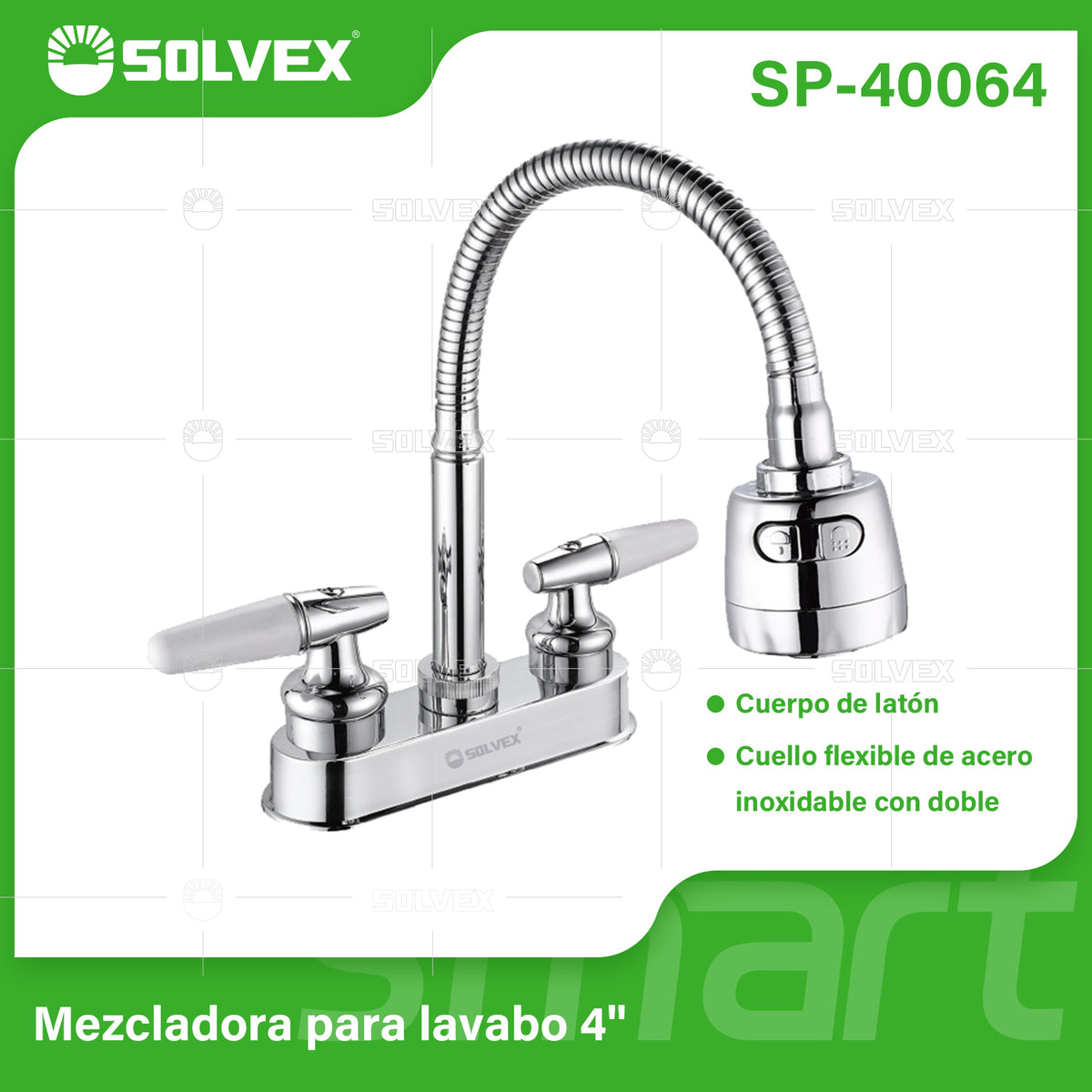 SP-40064-(Caja master 1 CTN=20 SKU)-(MOQ 1 SKU)-Mezcladora para lavabo 4"
Cuerpo de acero inoxidable 304