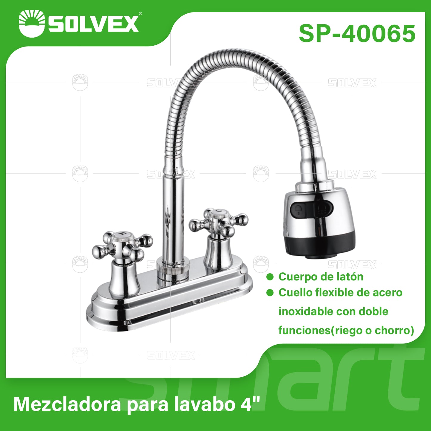 SP-40065 (Caja master 20)(MOQ 1 pz=1 caja) Mezcladora para lavabo 4"