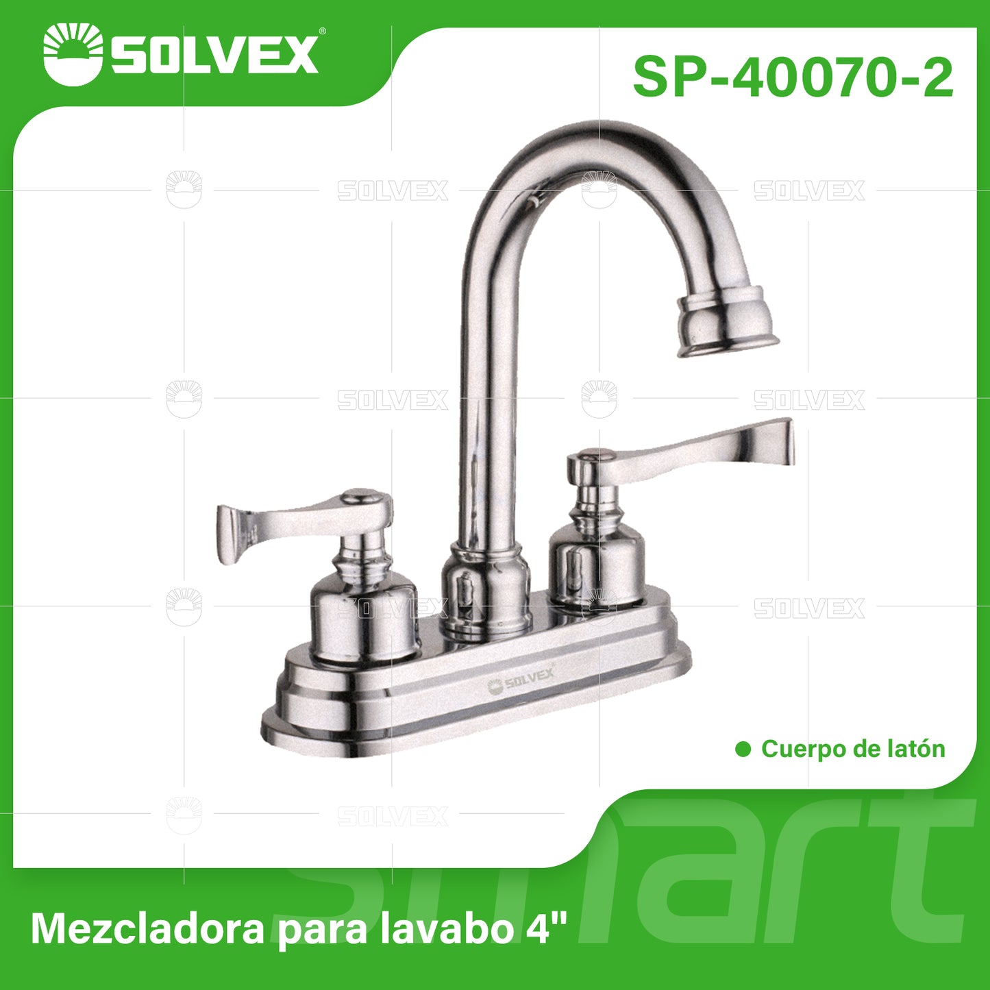 SP-40070-2 (Caja master 20)(MOQ 1 pz=1 caja) Mezcladora para lavabo 4"