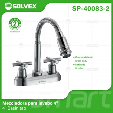 Liquidación SP-40083-2 (Caja master 24)(MOQ 1 pz=1 caja) Mezcladora para lavabo 4 4" Basin tap
