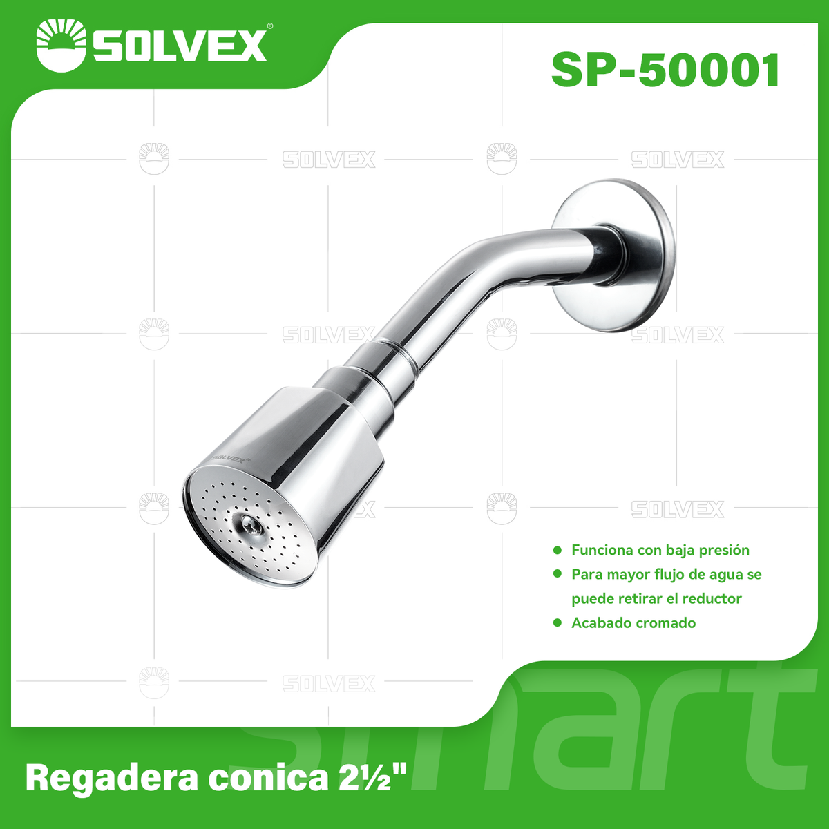 SP-50001-(Caja master 1 CTN=50 SKU)-(MOQ 10 SKU)-Juego de regadera de zinc
Regadera cónica 2-1/2"