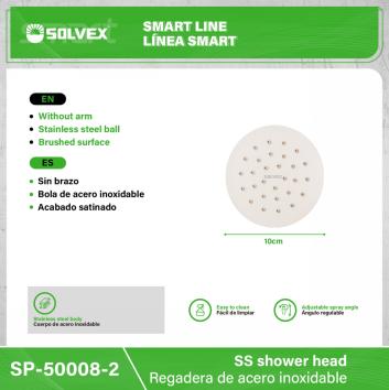 SP-50008-2-(Caja master 1 CTN=100 SKU)-(MOQ 10 SKU)-Regadera de acero inoxidable
Cuerpo de acero inoxidable