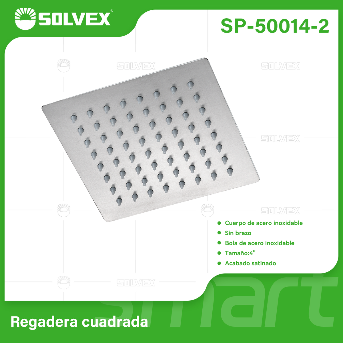 SP-50014-2-(Caja master 1 CTN=100 SKU)-(MOQ 10 SKU)-Regadera de acero inoxidable
Materia de acero inoxidable