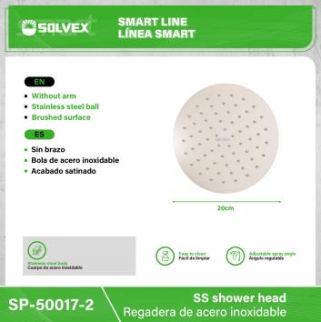SP-50017-2-(Caja master 1 CTN=40 SKU)-(MOQ 10 SKU)-Regadera de acero inoxidable
Cuerpo de acero inoxidable