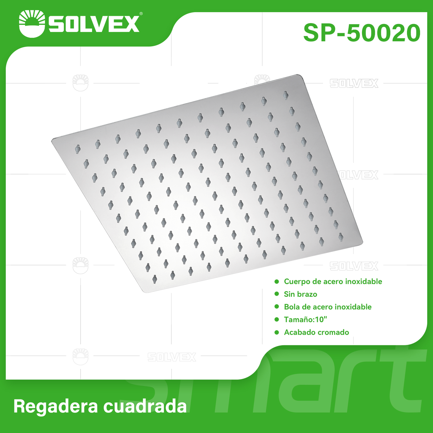 SP-50020 (Caja master 20)(MOQ 1 pz=1 caja) Regadera cuadrada