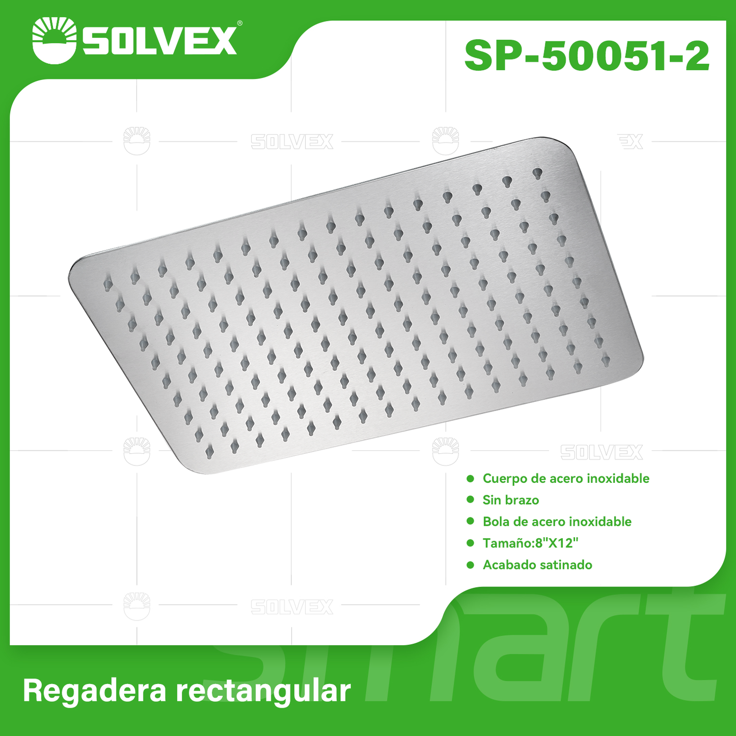 SP-50051-2 (Caja master 10)(MOQ 1 pz=1 caja) Regadera rectangular