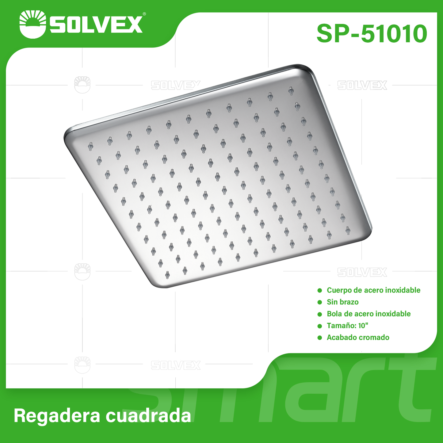 SP-51010 (Caja master 20)(MOQ 1 pz=1 caja) Regadera cuadrada