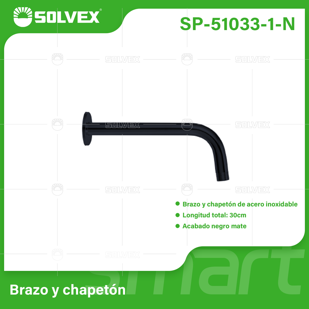 SP-51033-1-N-(Caja master 1 CTN=100 SKU)-(MOQ 1 SKU)-Brazo de ducha de acero inoxidable
Brazo y chapetón de acero inoxidable