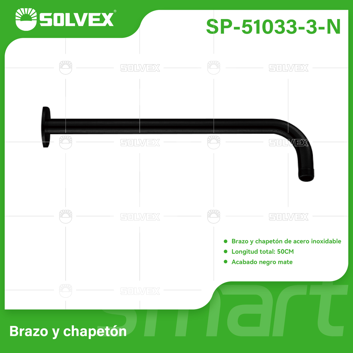 SP-51033-3-N-(Caja master 1 CTN=50 SKU)-(MOQ 1 SKU)-Brazo de ducha de acero inoxidable
Brazo y chapetón de acero inoxidable