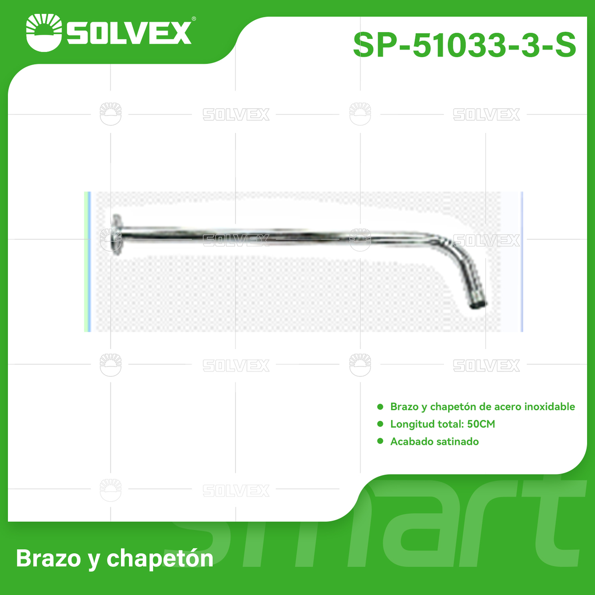 SP-51033-3-S-(Caja master 1 CTN=50 SKU)-(MOQ 1 SKU)-Brazo de ducha de acero inoxidable
Brazo y chapetón de acero inoxidable