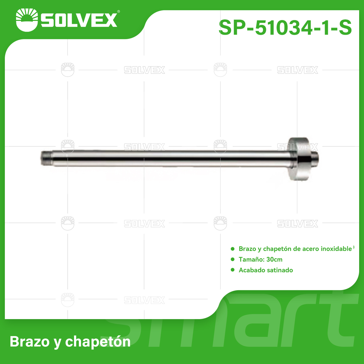 SP-51034-1-S-(Caja master 1 CTN=50 SKU)-(MOQ 1 SKU)-Brazo de ducha de acero inoxidable
Brazo y chapetón de acero inoxidable
