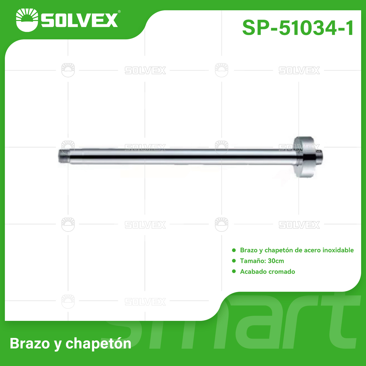 SP-51034-1-(Caja master 1 CTN=50 SKU)-(MOQ 1 SKU)-Brazo de ducha de acero inoxidable
Brazo y chapetón de acero inoxidable