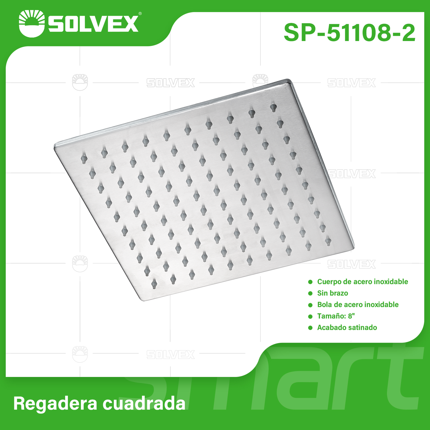 SP-51108-2 (Caja master 40)(MOQ 1 pz=1 caja) Regadera cuadrada