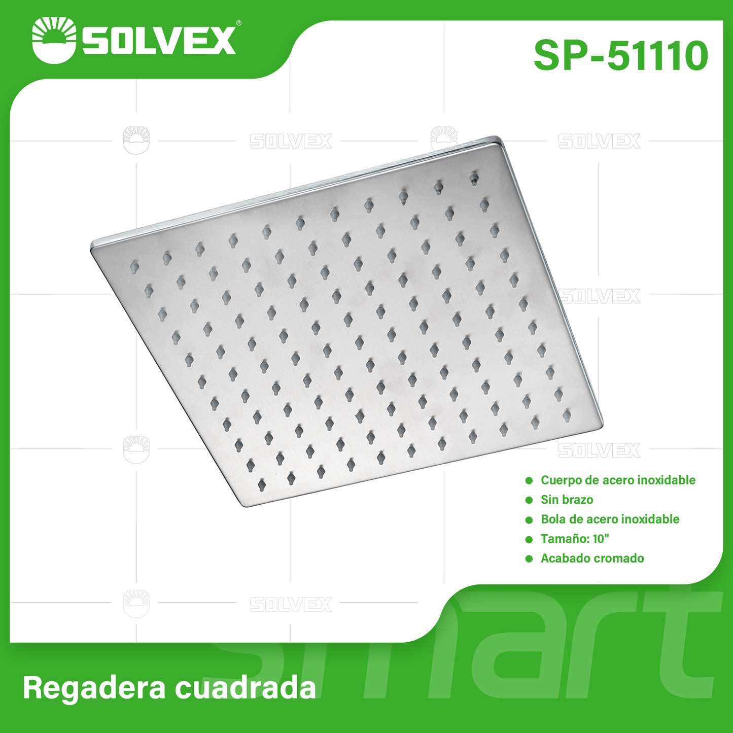 SP-51110 (Caja master 20)(MOQ 1 pz=1 caja) Regadera cuadrada