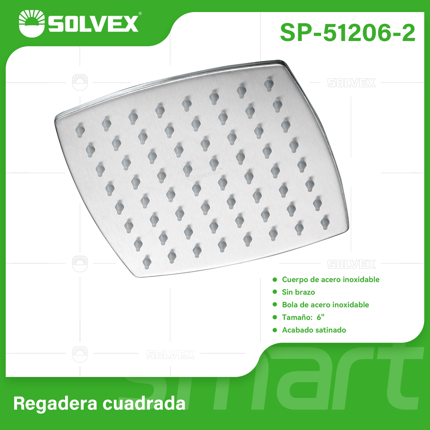 SP-51206-2 (Caja master 40)(MOQ 1 pz=1 caja) Regadera cuadrada