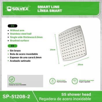 SP-51208-2-(Caja master 1 CTN=20 SKU)-(MOQ 10 SKU)-Regadera de acero inoxidable
Cuerpo de acero inoxidable