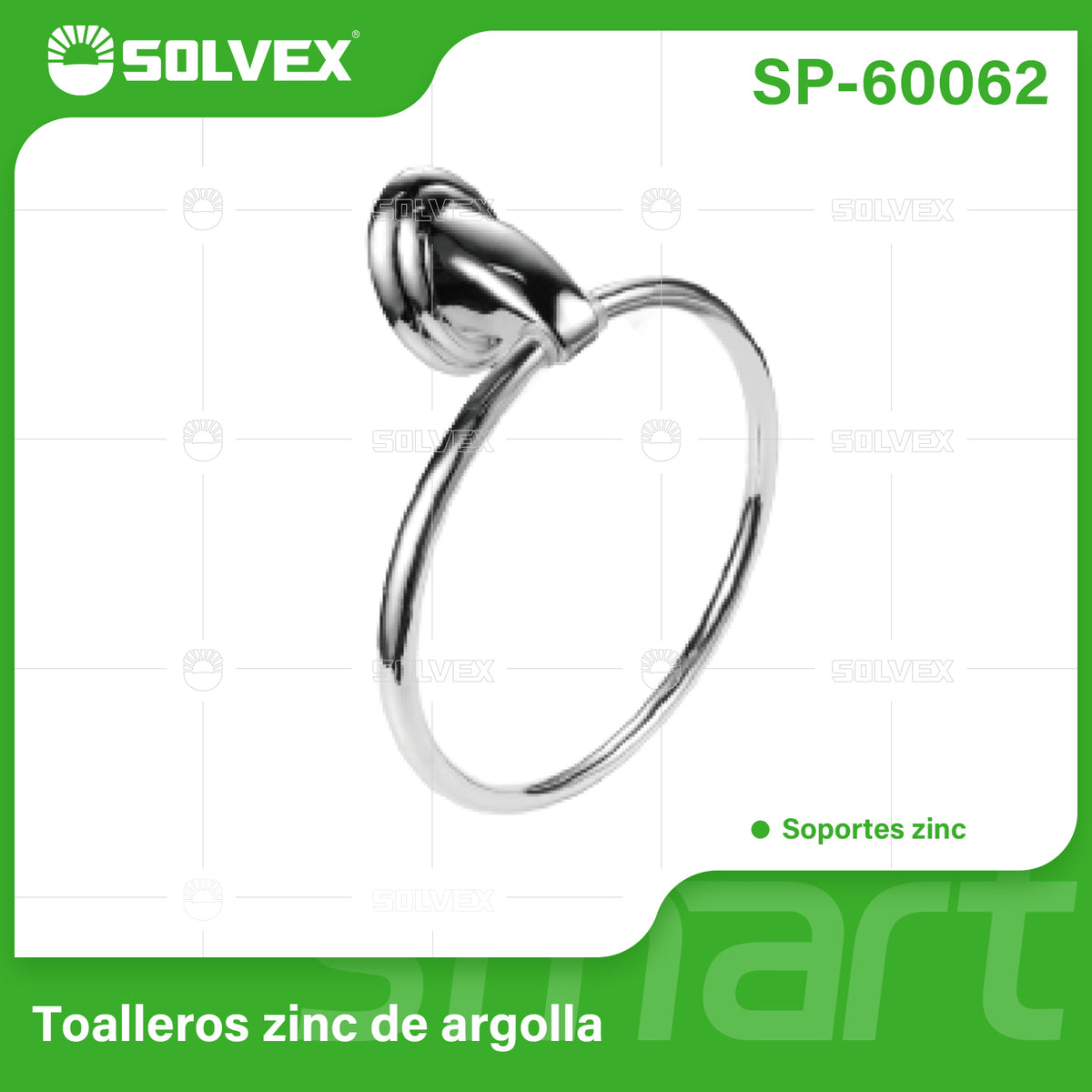 SP-60062-(Caja master 1 CTN=50 SKU)-(MOQ 1 SKU)-Toalleros zinc de argolla
Soportes zinc