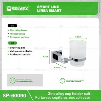 SP-60090-(Caja master 1 CTN=50 SKU)-(MOQ 1 SKU)-Portavasos cepilleros zinc con vaso
Soportes zinc