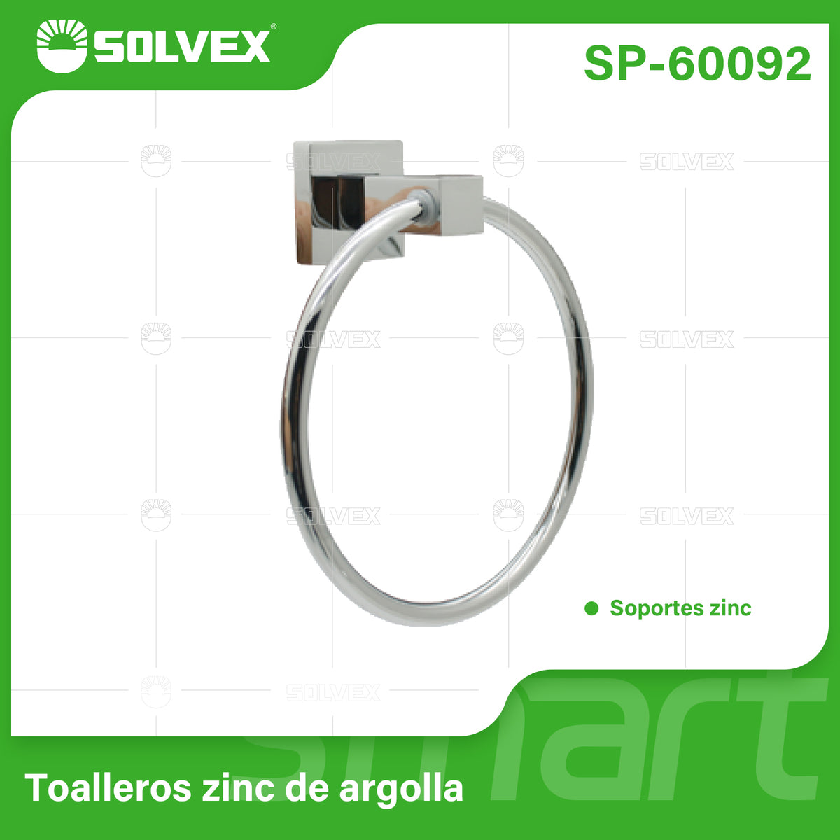 SP-60092-(Caja master 1 CTN=50 SKU)-(MOQ 1 SKU)-Toalleros zinc de argolla
Soportes zinc
