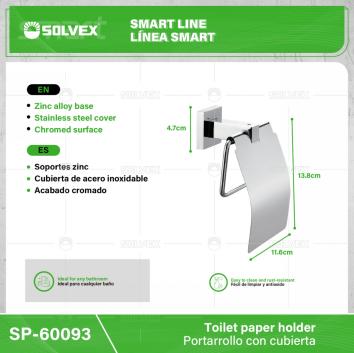 SP-60093-(Caja master 1 CTN=50 SKU)-(MOQ 1 SKU)-Portarrollo con cubierta
oportes zinc