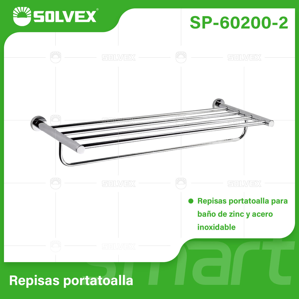SP-60200-2-(Caja master 1 CTN=10 SKU)-(MOQ 1 SKU)-Repisa portatoalla
Repisas portatoalla para baño de zinc y acero inoxidable