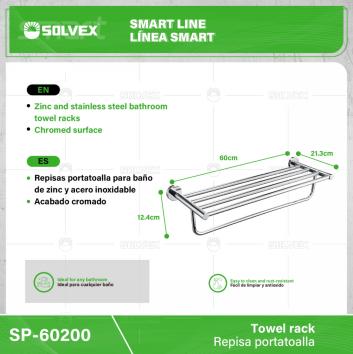 SP-60200-(Caja master 1 CTN=10 SKU)-(MOQ 1 SKU)-Repisa portatoalla
Repisas portatoalla para baño de zinc y acero inoxidable