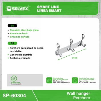 SP-60304-(Caja master 1 CTN=50 SKU)-(MOQ 2 SKU)-PERCHERO PARA PARED CON 3 GANCHOS TIPO
Perchero para pared de acero inoxidable