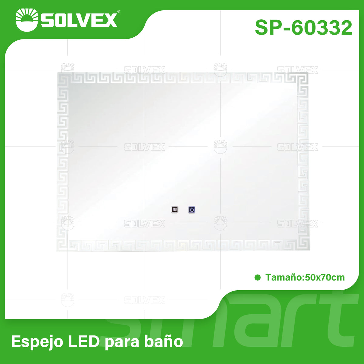 SP-60333-(Caja master 1 CTN=1 SKU)-(MOQ 1 SKU)-Espejo LED para baño
Con función anti-empañante