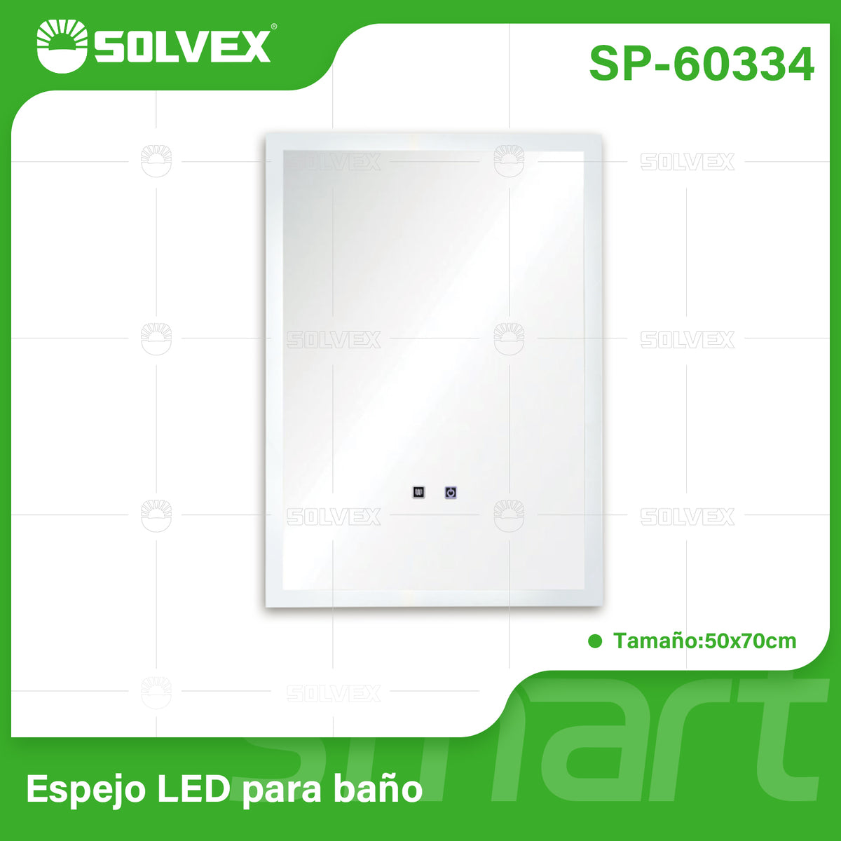 SP-60334-(Caja master 1 CTN=1 SKU)-(MOQ 1 SKU)-Espejo LED para baño
Con función anti-empañante