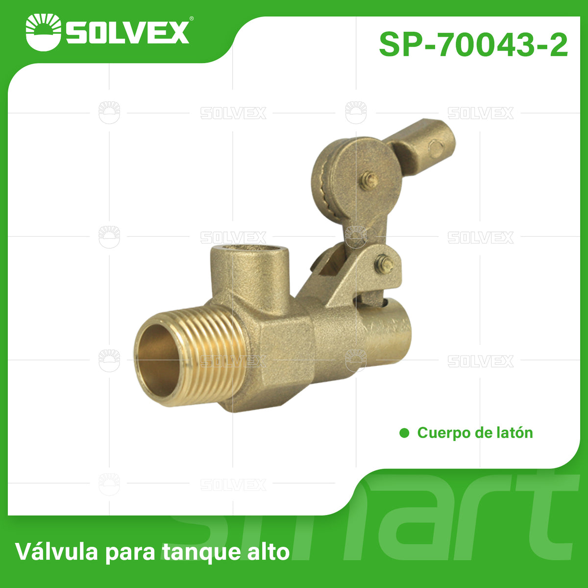 SP-70043-2-(Caja master 1 CTN=100 SKU)-(MOQ 10 SKU)-Válvula para tanque alto
Cuerpo de latón