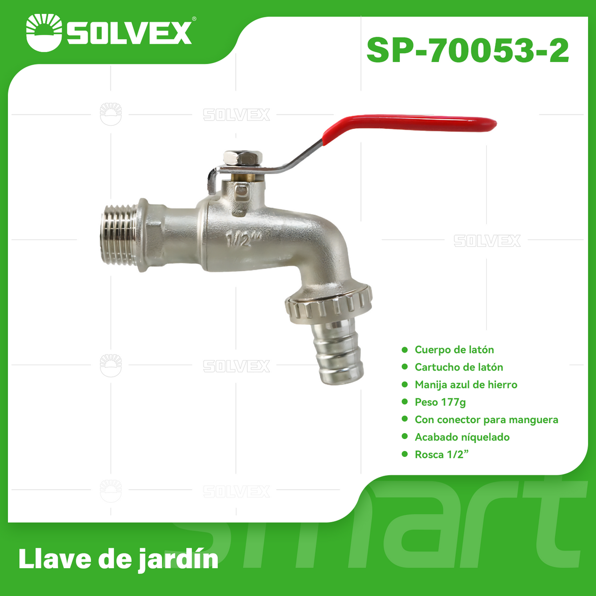 SP-70053-2-(Caja master 1 CTN=100 SKU)-(MOQ 10 SKU)-Llave de jardín
Cuerpo de latón