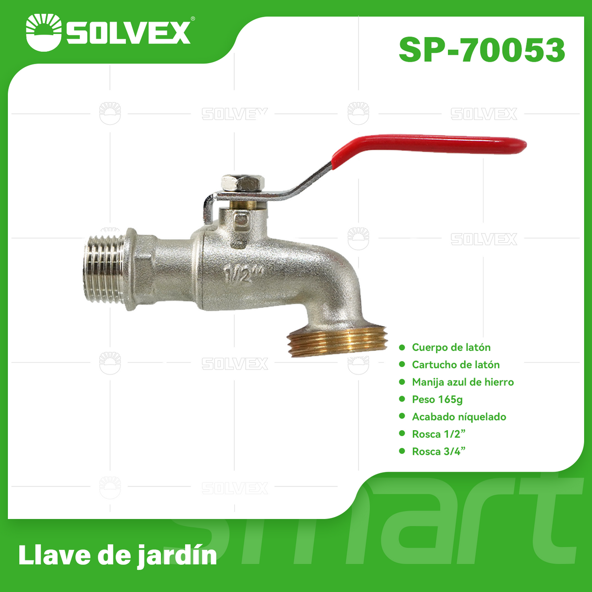 SP-70053-(Caja master 1 CTN=100 SKU)-(MOQ 10 SKU)-Llave de jardín
Cuerpo de latón